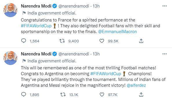 PM Narendra Modi Tweet on FIFA World Cup